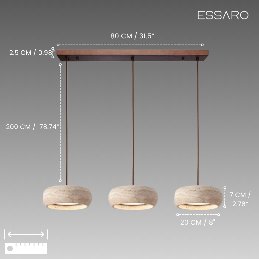 Feldor | Travertine Pendant Light