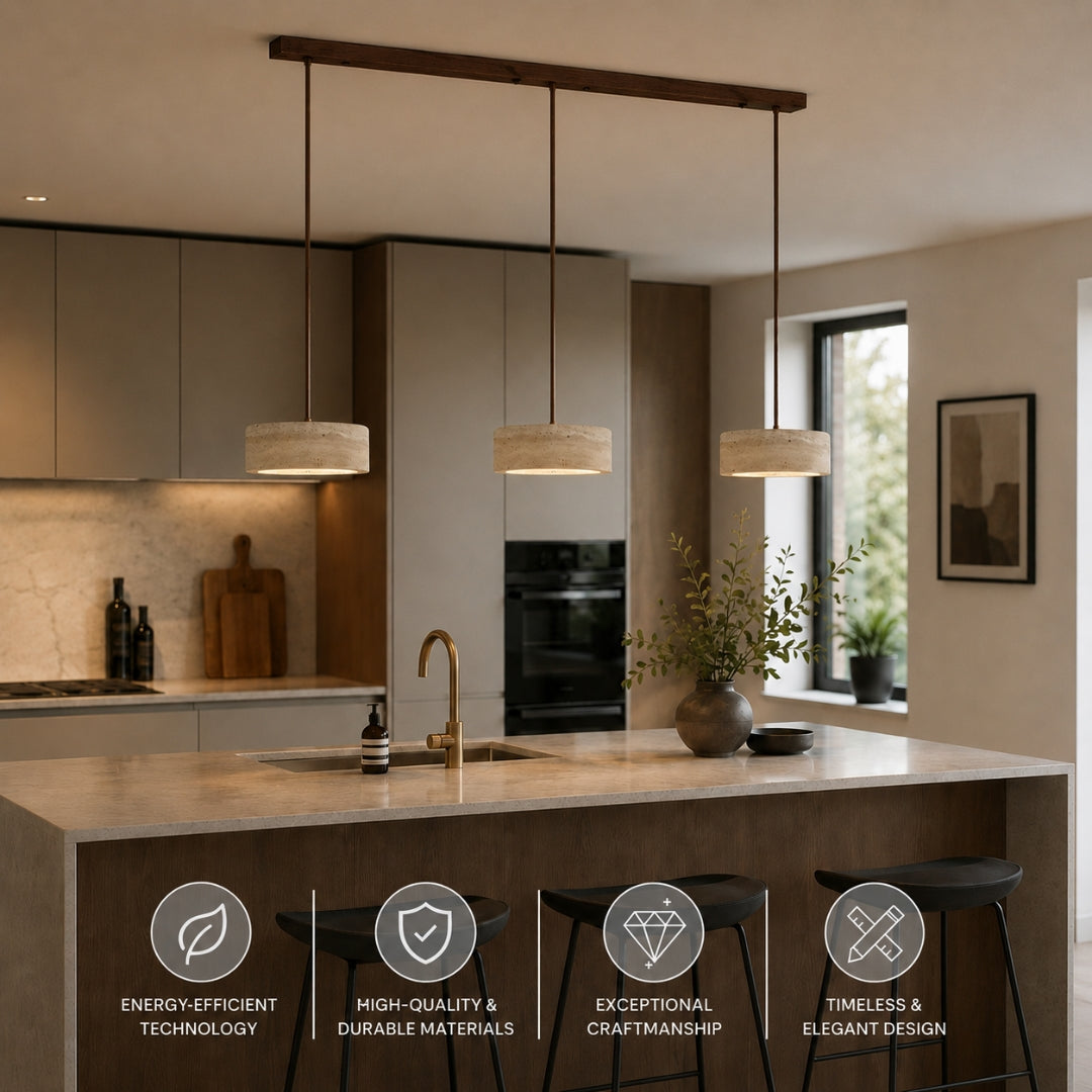 Feldor |  Travertine Pendant Light
