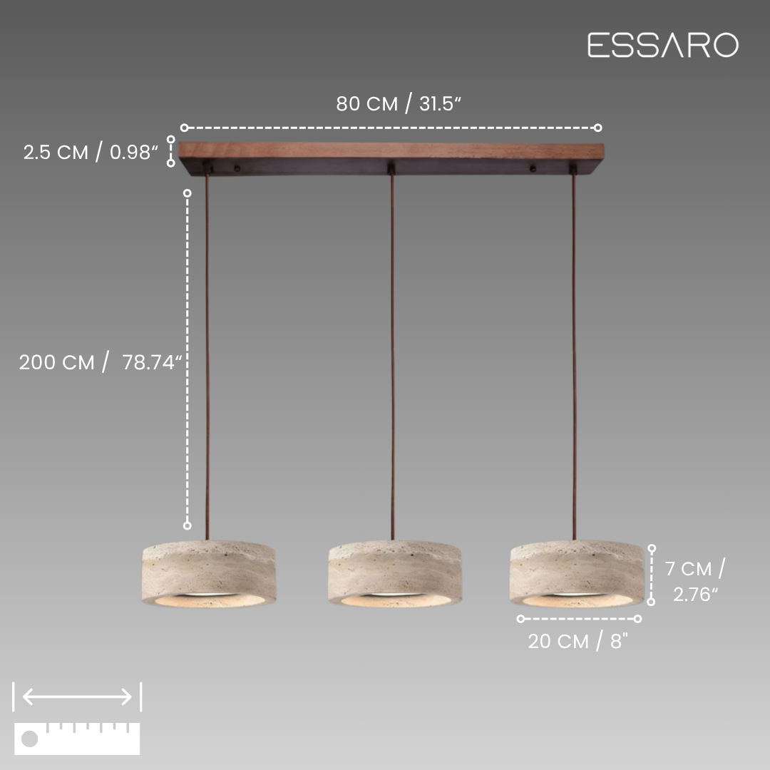 Feldor |  Travertine Pendant Light