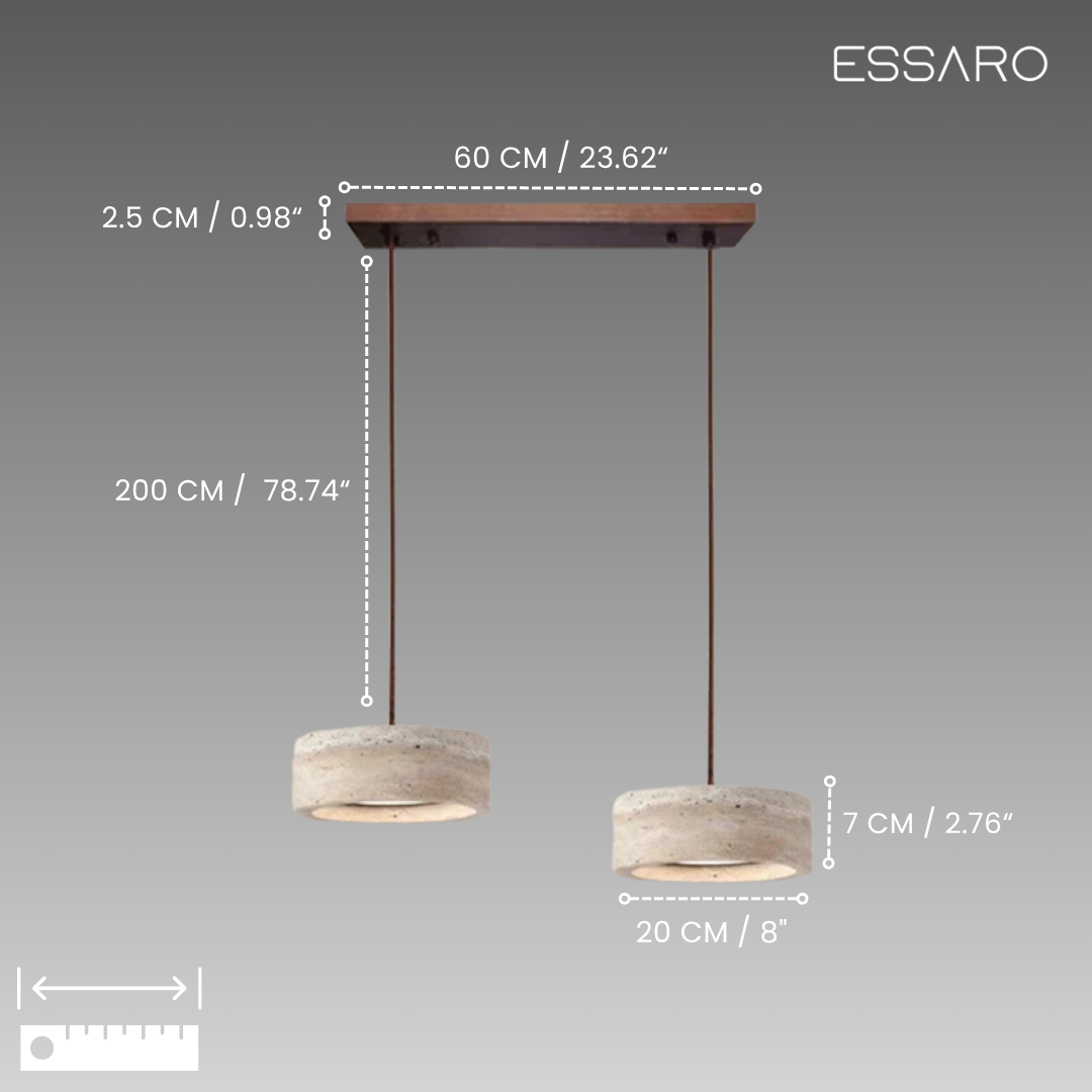 Feldor |  Travertine Pendant Light