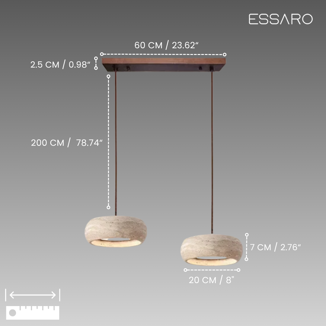 Feldor |  Travertine Pendant Light