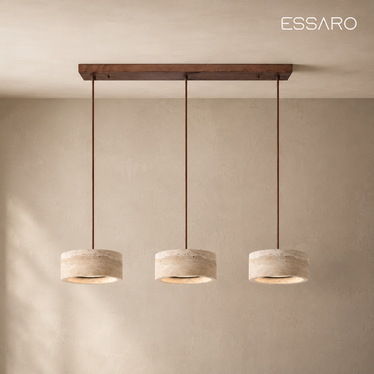 Feldor |  Travertine Pendant Light