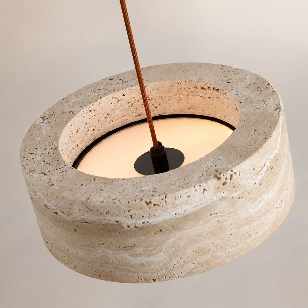 Feldor |  Travertine Pendant Light