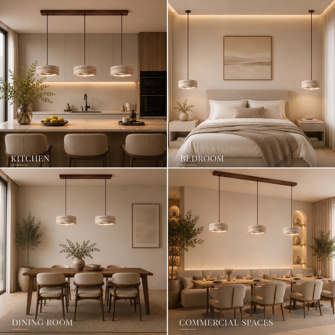 Feldor | Travertine Pendant Light