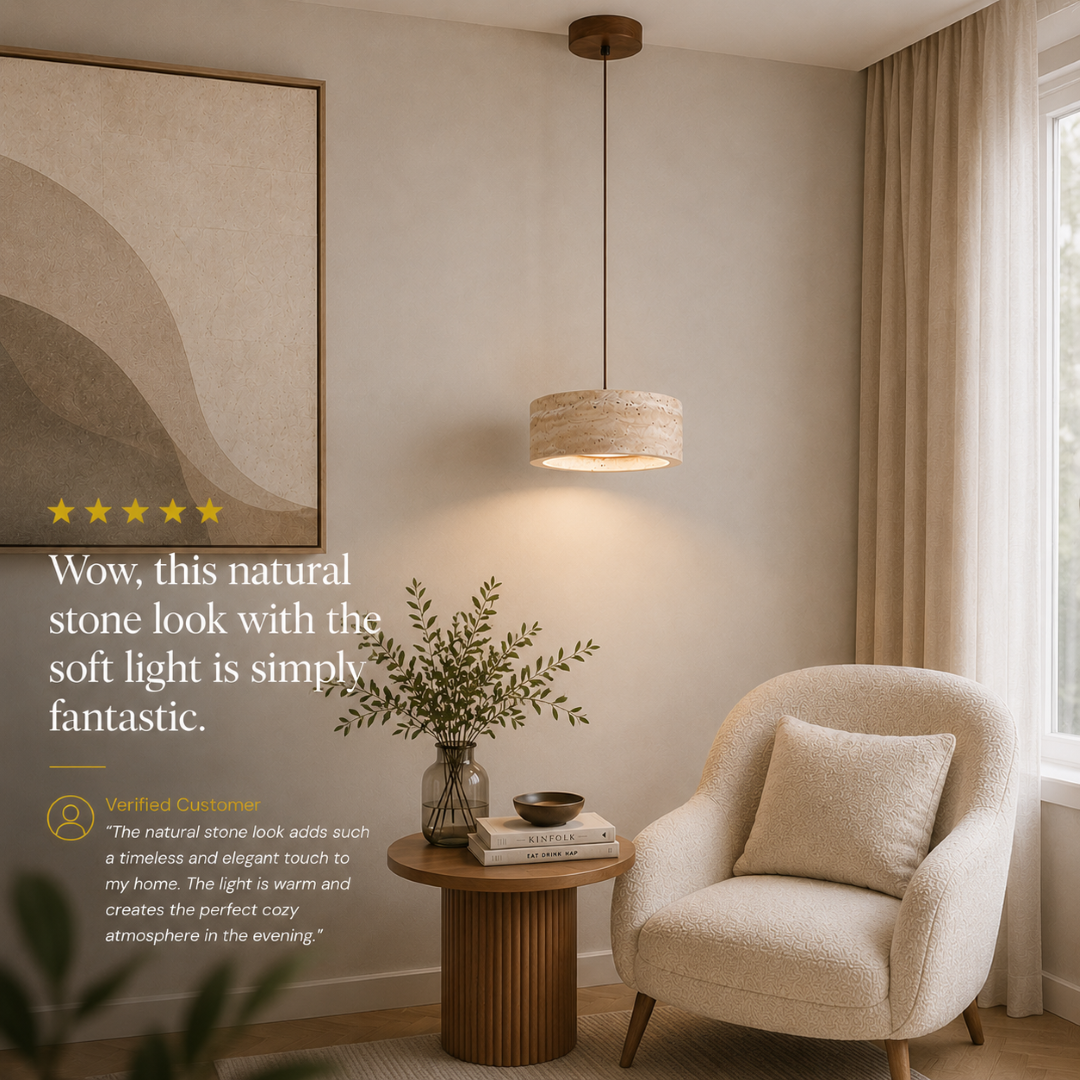 Feldor | Travertine Pendant Light
